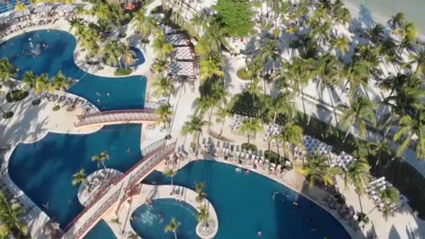 Aerial High End Mexican Resorts Dot Landscape Riviera Maya Mxico — Video