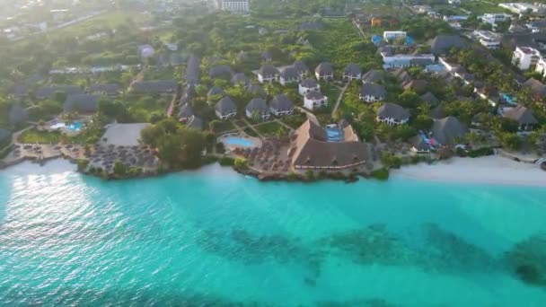 Nungwi Beach Zanzibar Tanzania Various Resorts Coast Indian Ocean Nungwi — Stock video