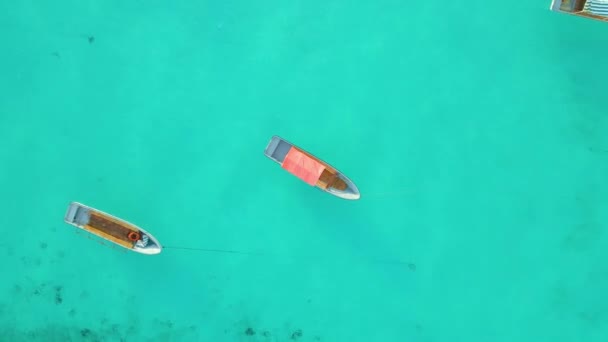 Nungwi Beach Zanzibar Tanzania Boats Indian Ocean Sunny Cloudy Day — Vídeo de Stock