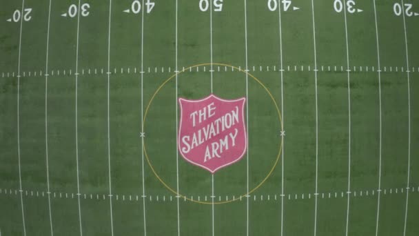 Aerial Drone Shot American Football Field Salvation Army Sports Complex — Stockvideo