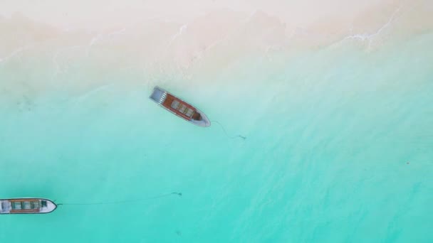Nungwi Beach Zanzibar Tanzania Boats Indian Ocean Sunny Cloudy Day — Video