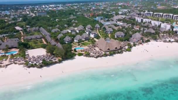 Nungwi Beach Zanzibar Tanzania Various Resorts Coast Indian Ocean Nungwi — Stockvideo