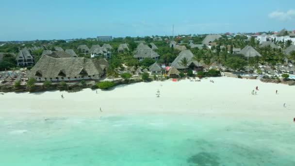 Nungwi Beach Zanzibar Tanzania June 2022 Various Resorts Coast Indian — Stockvideo