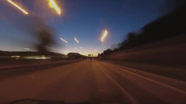 Suburban Stop Light Driving Pov Hyperlapse Morning Highway — Vídeos de Stock