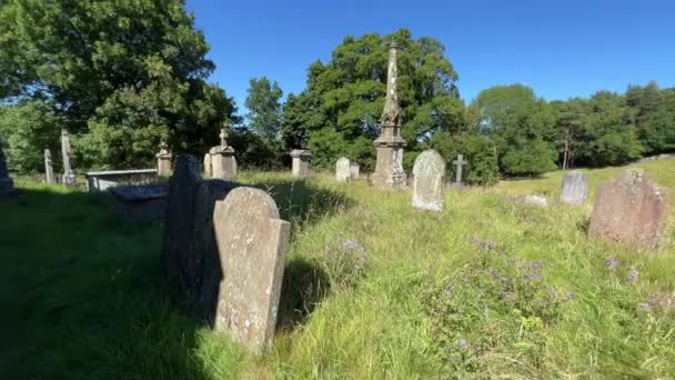 Graveyard Andrew Medieval Church Aysgarth Yorkshire Dales National Park — Stock videók