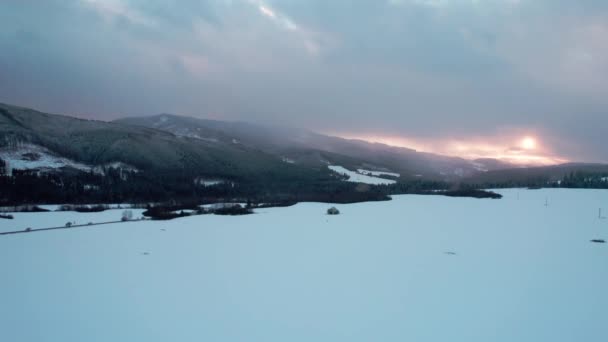 Panoramic View High Tatra Mountain Landscapes Winter Snow National Park — Wideo stockowe