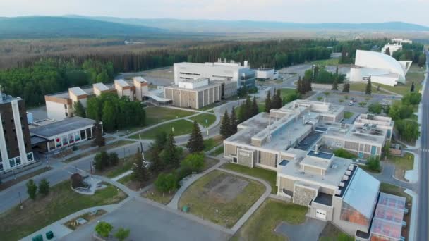 Drone Video Campus University Alaska Fairbanks Summer Day — Stock videók