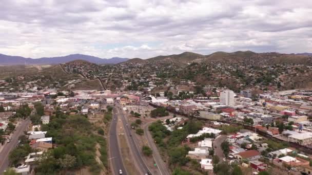 Nogales Arizona Port Entry United States Mexico Aerial View City — 图库视频影像