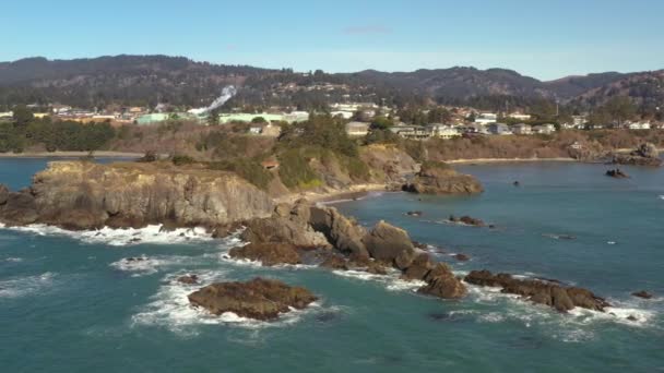 Aerial View Chetco Point Park Local Attraction Brookings Oregon Usa — Vídeos de Stock