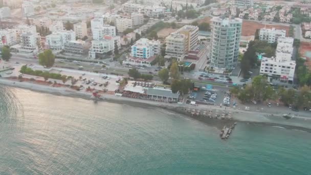 Όμορφη Παραλία Της Λεμεσού Στην Κύπρος — Αρχείο Βίντεο