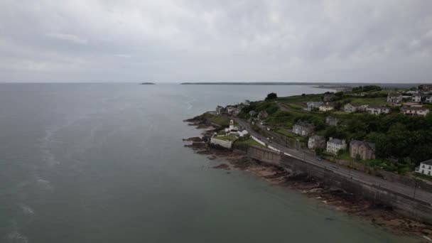 Youghal Lighthouse County Cork Ireland Drone Aerial View — Stockvideo