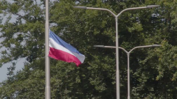 Upside Dutch Flag Hanging Streetlight Sign Dutch Farmer Protests Which — 비디오