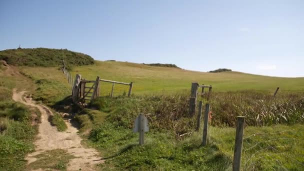 Fence Greenlands Cornwall United Kingdom — ストック動画