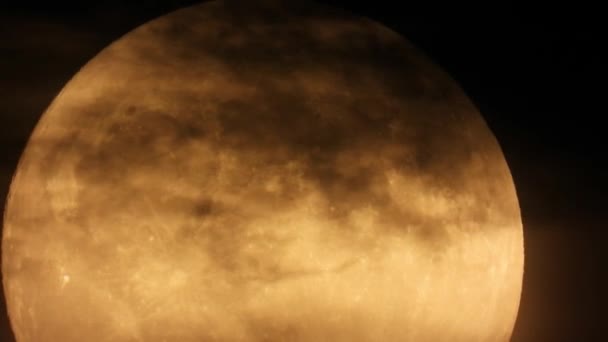 Timelapse Full Moon Being Gradually Covered Dark Clouds Sky — Vídeo de stock