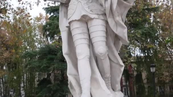 Renaissance Stone Man Statue Madrid Spain — Vídeo de Stock