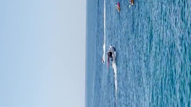 View Jet Ski Racing Crystal Clear Adriatic Sea Croatia — Vídeos de Stock