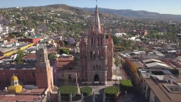 Emblematic Church San Miguel Allende Mexico — Stockvideo