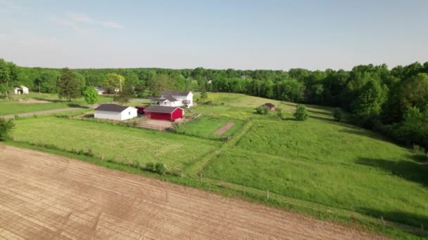 Drone View House Farmland — Stockvideo