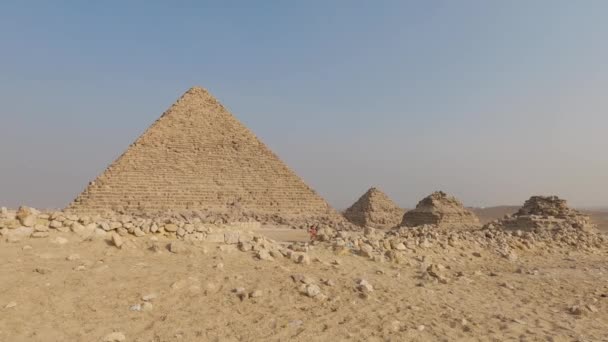 Pyramide Von Menkaure Pyramidenkomplex Von Gizeh Ägypten — Stockvideo