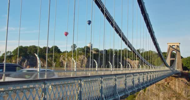 Montgolfières Vol Dessus Pont Suspendu Clifton Bristol Royaume Uni Plan — Video