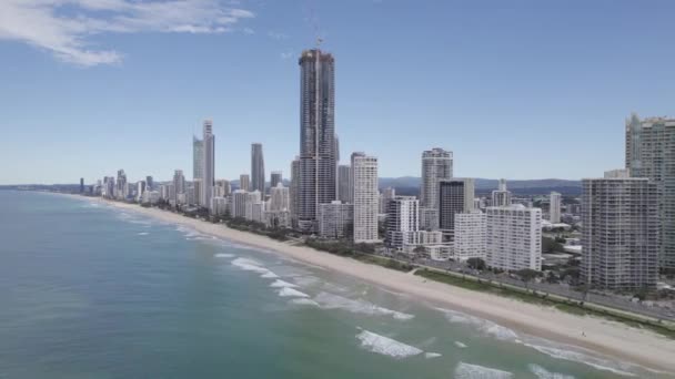 Beachfront Accommodation Gold Coast Surfers Paradise Town Suburb Queensland Australia — Stockvideo