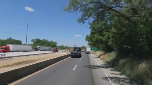 Travel Illinois Streets Highway I80 East — Stockvideo