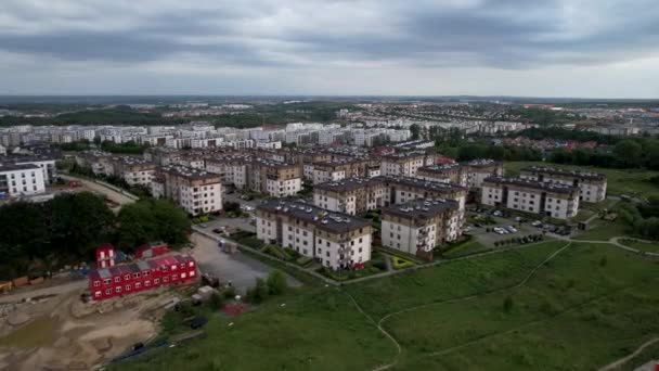 Apartments Condominium Residential Buildings Area Gdansk City Neighborhood Poland Urban — Wideo stockowe