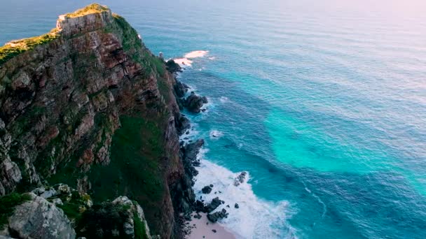 Most South Western Point Africa Dramatic Cape Point Headland — Stock videók