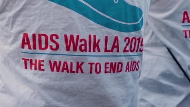 Close Aids Walk 2019 Shirt Walk End Aids — Stockvideo