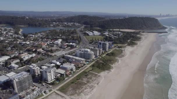 Coastal Suburb Palm Beach City Gold Coast Queensland Australia Aerial — Video