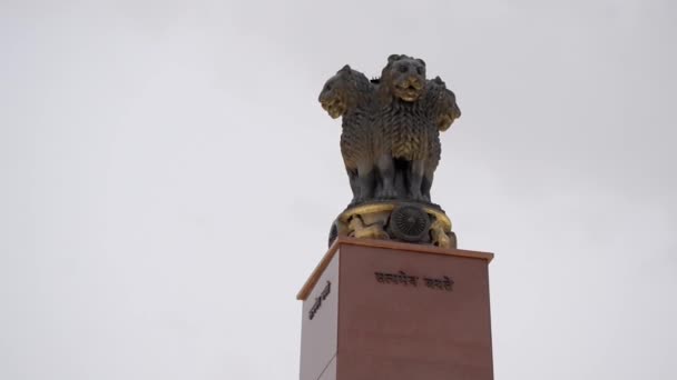 Obelisk Structure Topped Ashoka Pillars National War Memorial New Delhi — стокове відео