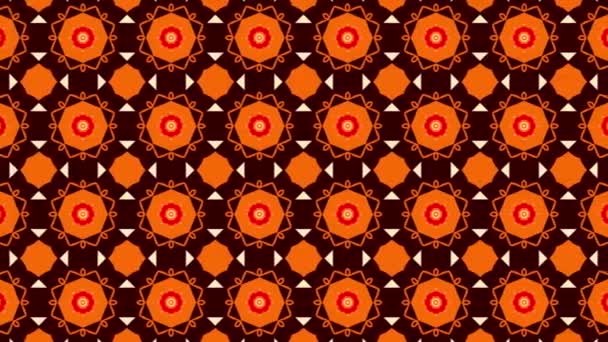 Vintage Floral Seamless Tile Brown Orange Pattern Sliding Sliding Sideward — Wideo stockowe