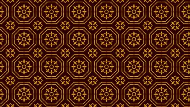 Abstract Background Animation Scrolling Right Black Brown White Mandala Geometric — Stock video
