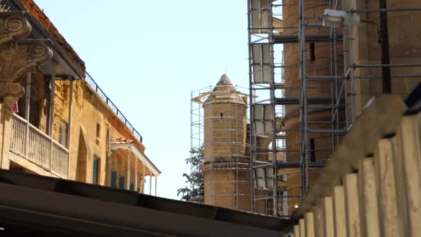 Old City Construction Renewing Old City Nicosia Turkis Cyprus — Wideo stockowe