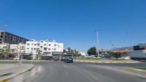 Pov Time Lapse Driving Highway Road Nicosia — 图库视频影像