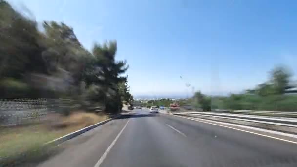 Pov Time Lapse Driving Highway Road Nicosia — 비디오