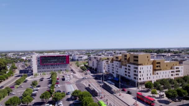 Beautiful Offices Montpellier France Drone Shot — Stock videók