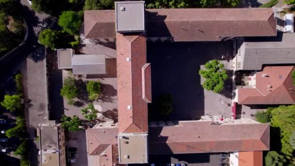 Beautiful Old Monastery Montpellier France Drone Shot Birds Perspective — Stockvideo