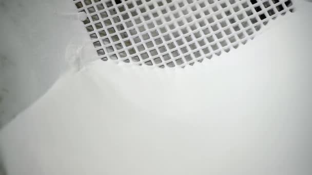 Closeup Plastic Manufacturing Process White Thermoplastic Material — стокове відео