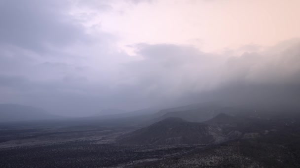 Drone Morning Cloudy North Coahuila Mexico Semi Desert Mountain Azufrosa — стоковое видео
