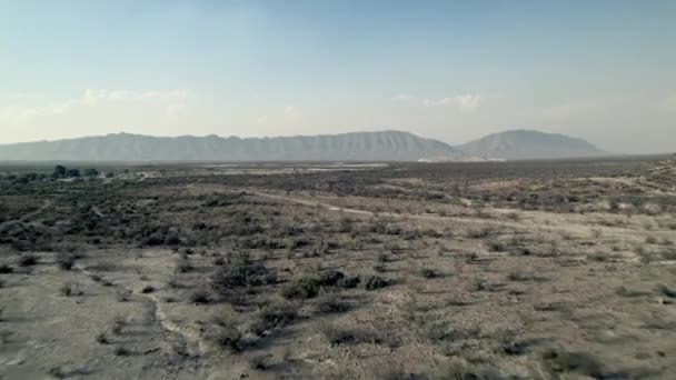 Drone Day Cloudy North Coahuila Mexico Semi Desert Mountain Azufrsa — Stockvideo