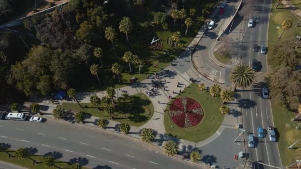 Tourists Famous Flower Clock Reloj Flores Avenue Espana Vina Del — стокове відео