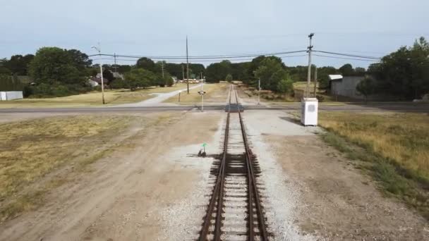 Turning Car Parked Next Tracks — Stok video