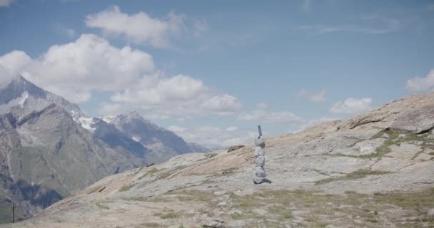 Fast Moving Clouds Mountainside Matterhorn Switzerland — Wideo stockowe