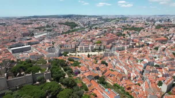 Castle Middle Beautiful European City Lisabon — Vídeo de Stock