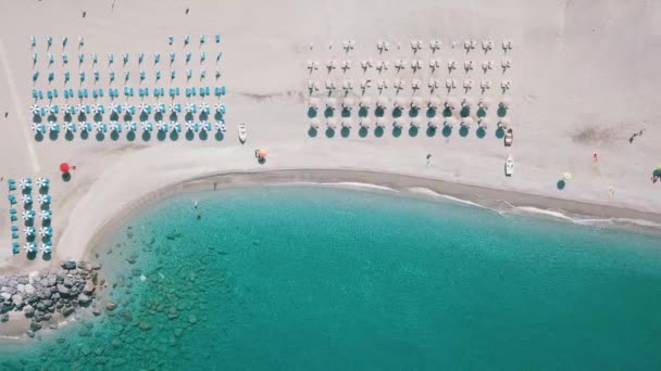 Aerial Drone Shot Top View Crystal Clear Turquoise Mediterranean Sea — Stok video