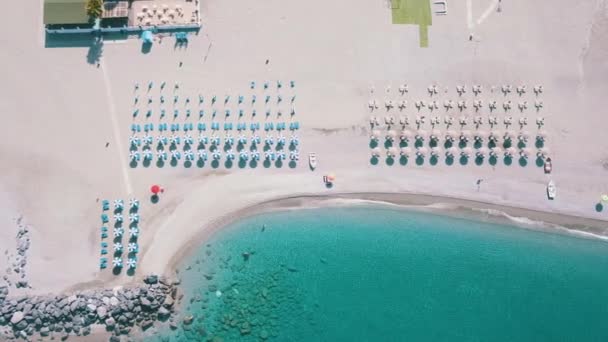 Aerial Drone Shot Top View Crystal Clear Turquoise Mediterranean Sea — Stockvideo