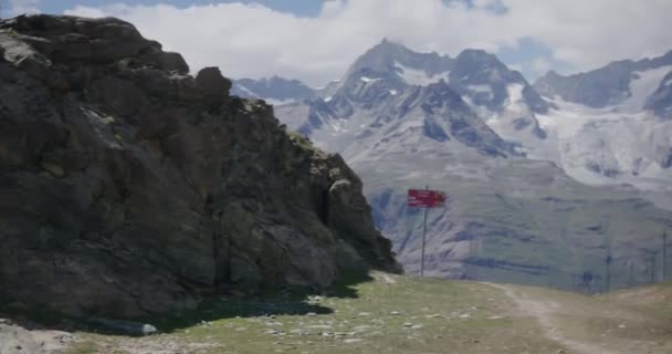 Stone Lodge Building Top Hillside Matterhorn Switzerland — Video