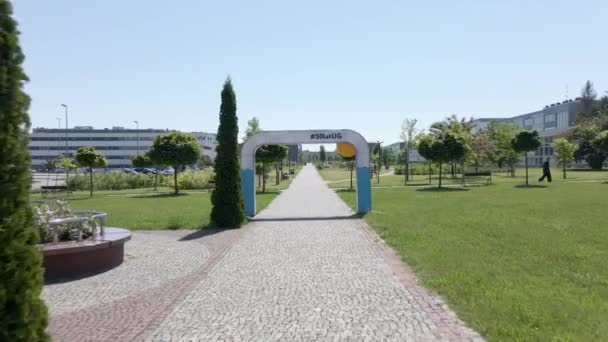 Ekopark Uniwersytetu Gdaskiego University Gdansk Ecopark Sunny Day Poland — ストック動画