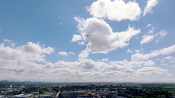 Passenger Airbus Flying Flight Path Richmond Canada Departure Yvr Airport — Stockvideo